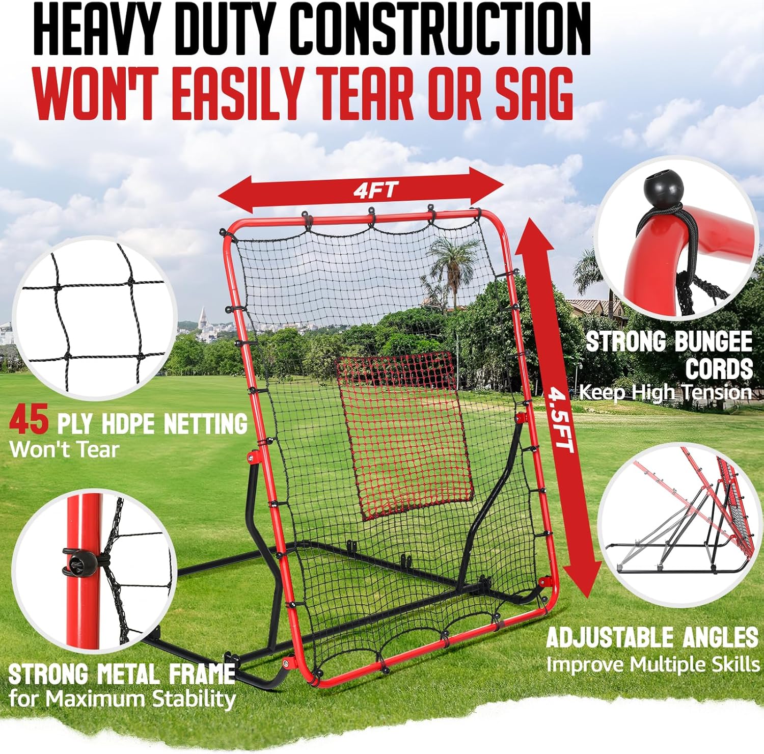 4x4.5FT Baseball Rebounder Net
