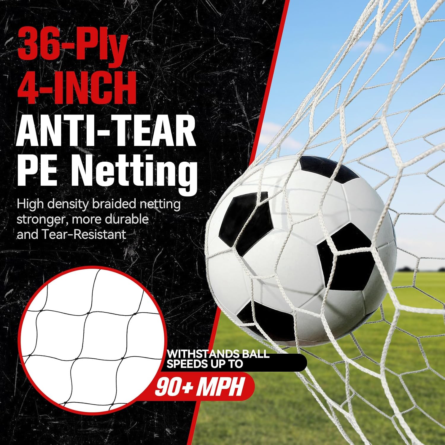3-in-1 Soccer Goal with Backstop Net