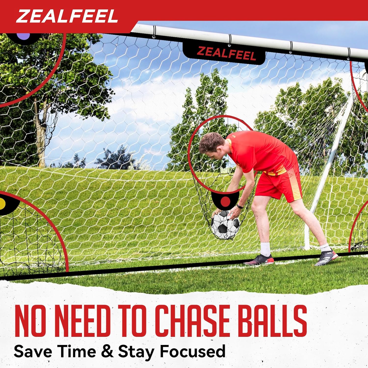 12x6ft Soccer Target Net with 5 Scoring Zones