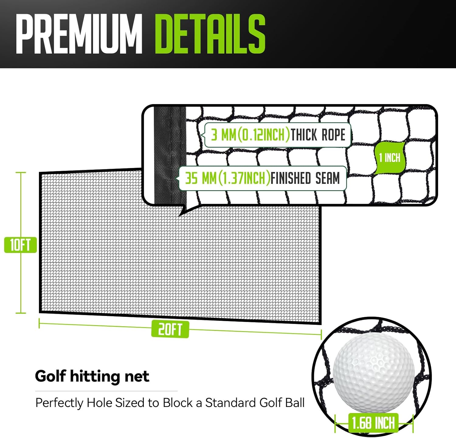 10x20ft Golf Practice Net with Carry Bag