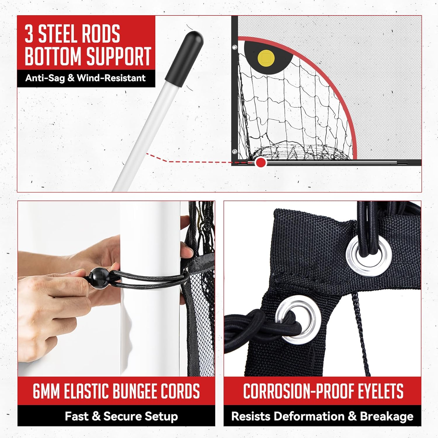 12x6ft Soccer Target Net with 5 Scoring Zones