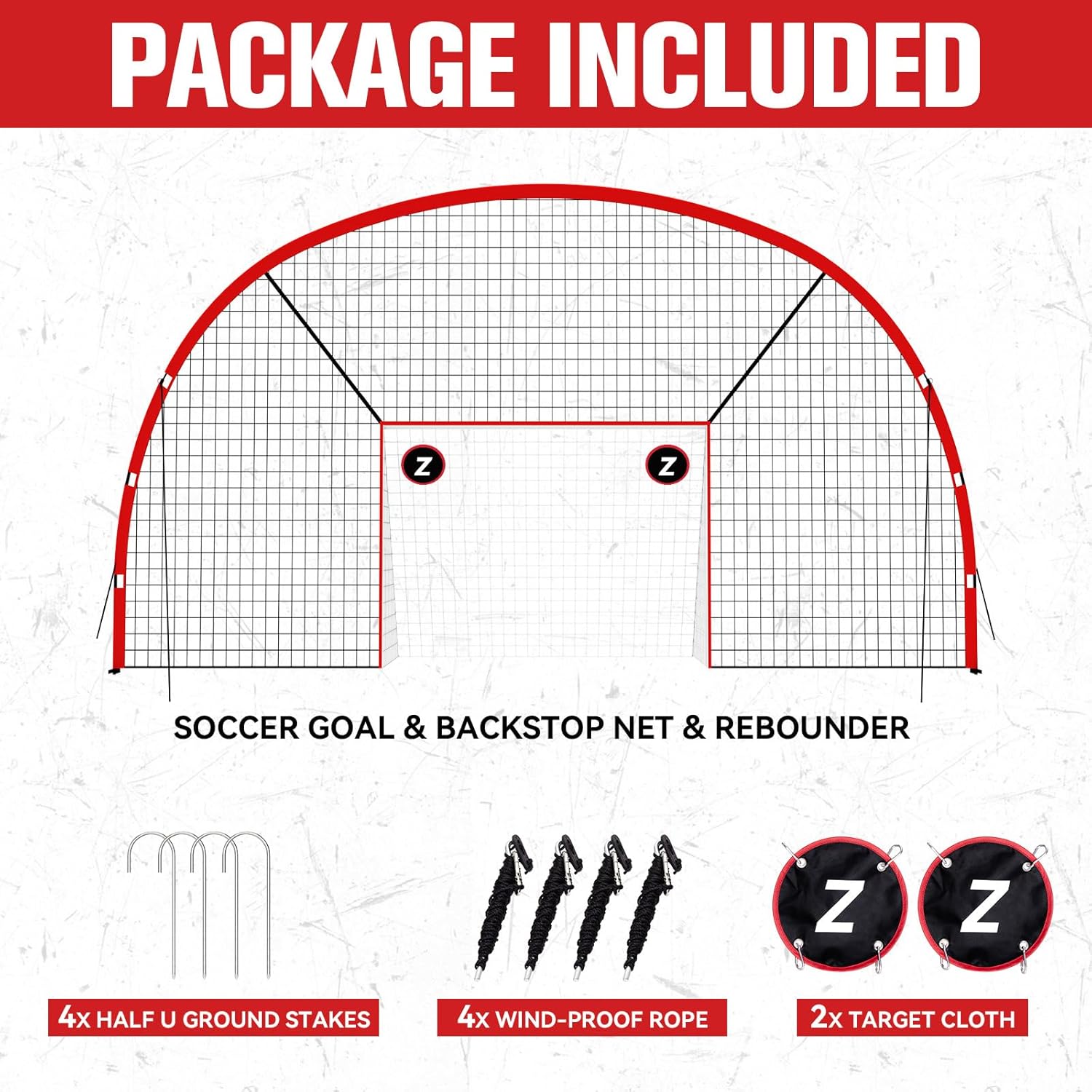 3-in-1 Soccer Goal with Backstop Net