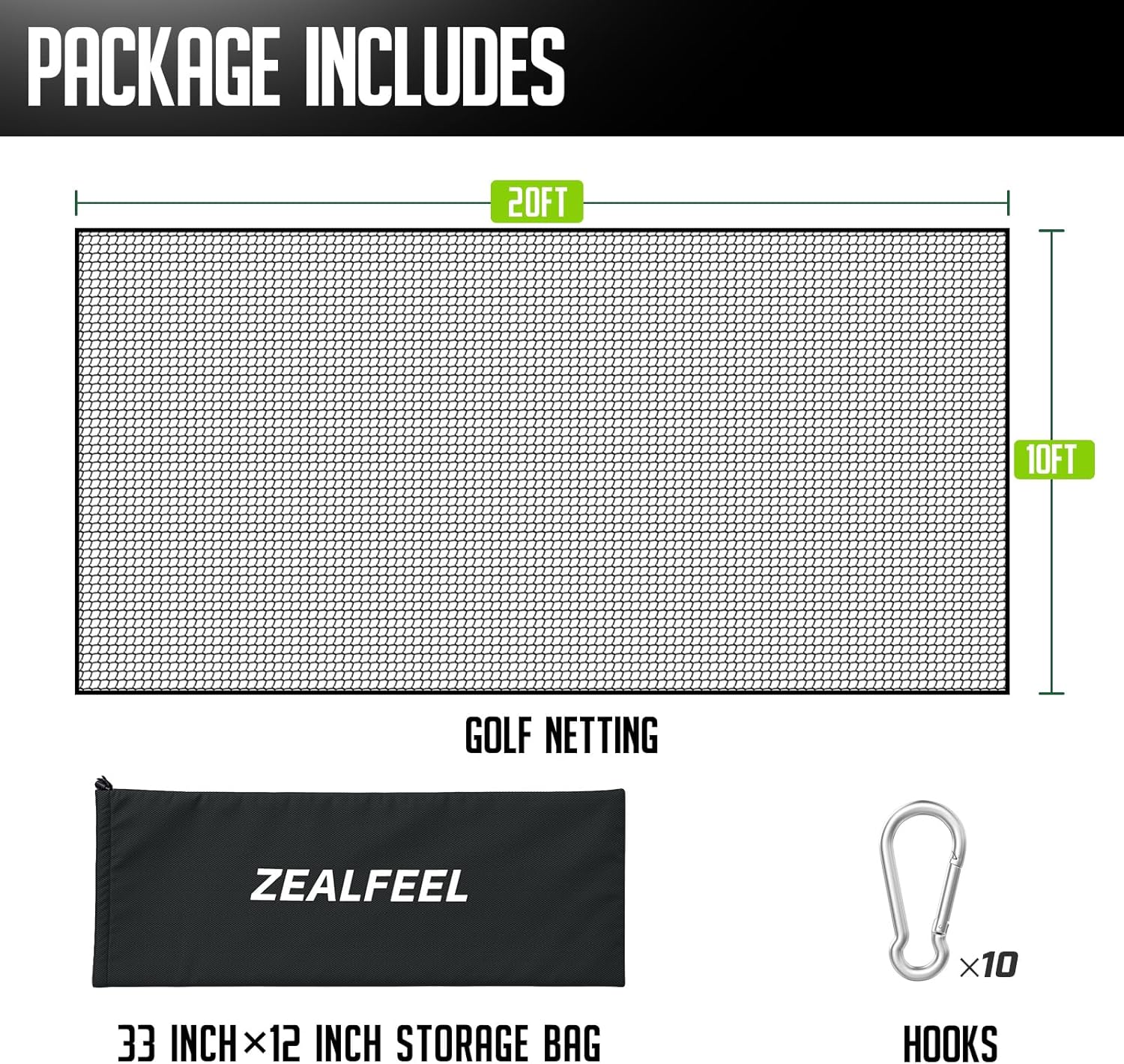 10x20ft Golf Practice Net with Carry Bag