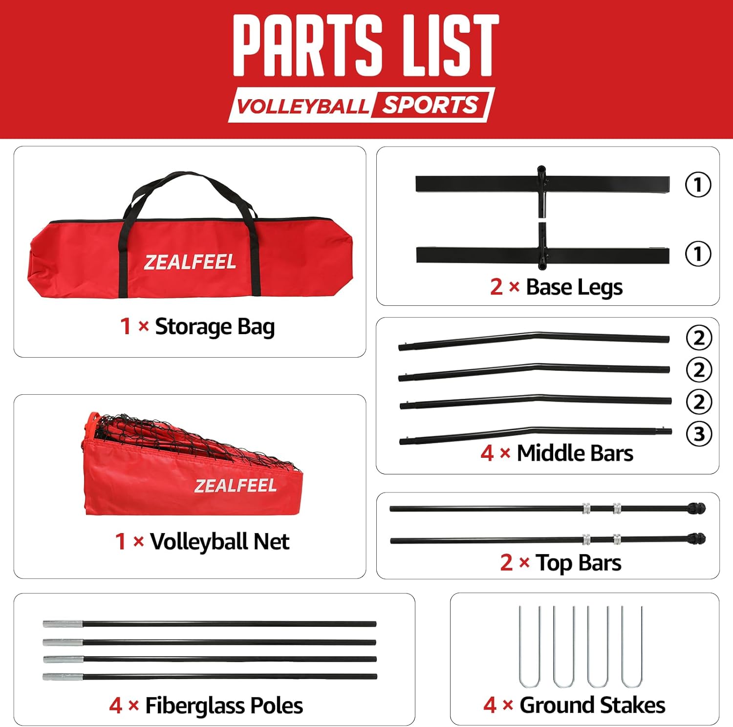 12FT Volleyball Net with 3-Level Adjustable Height