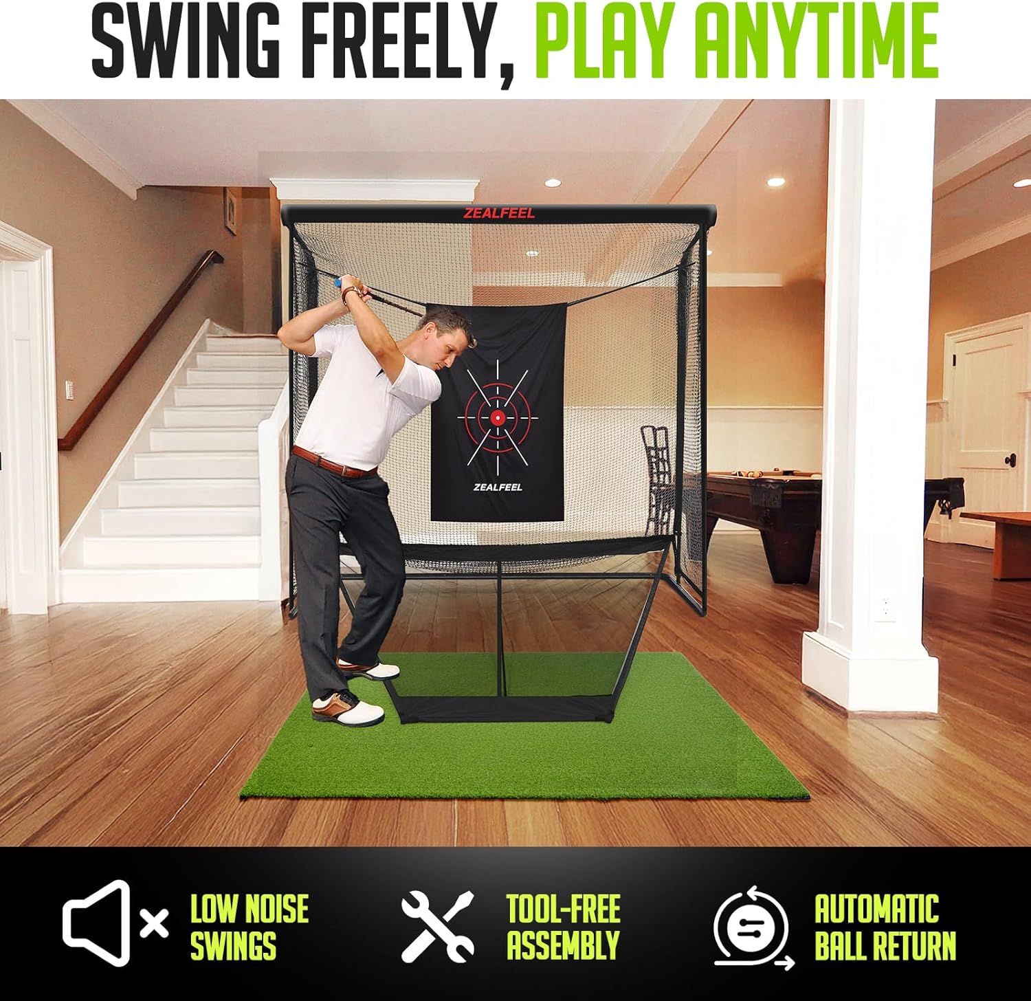 golf practice net and mat