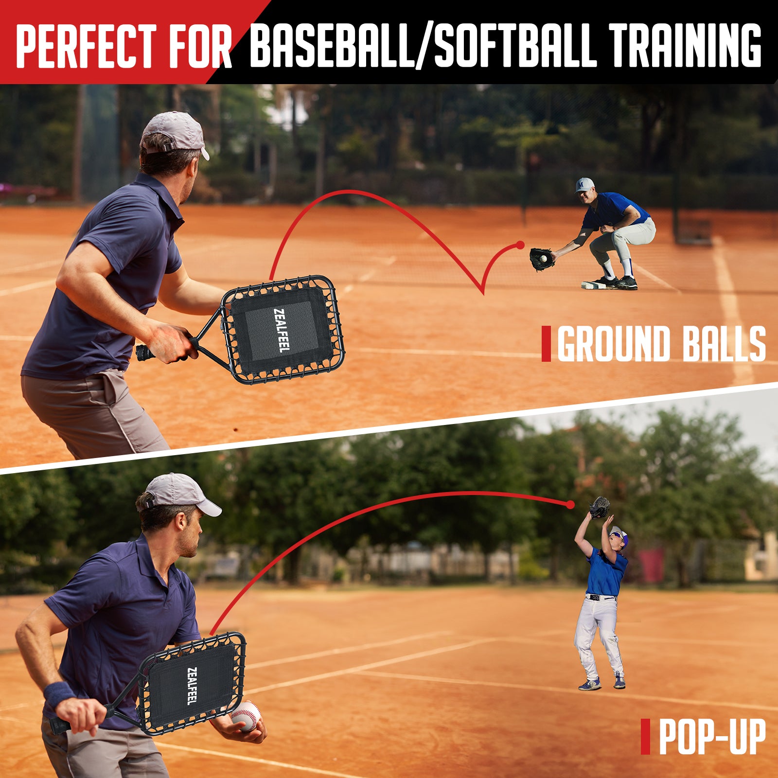 fly ball racket baseball