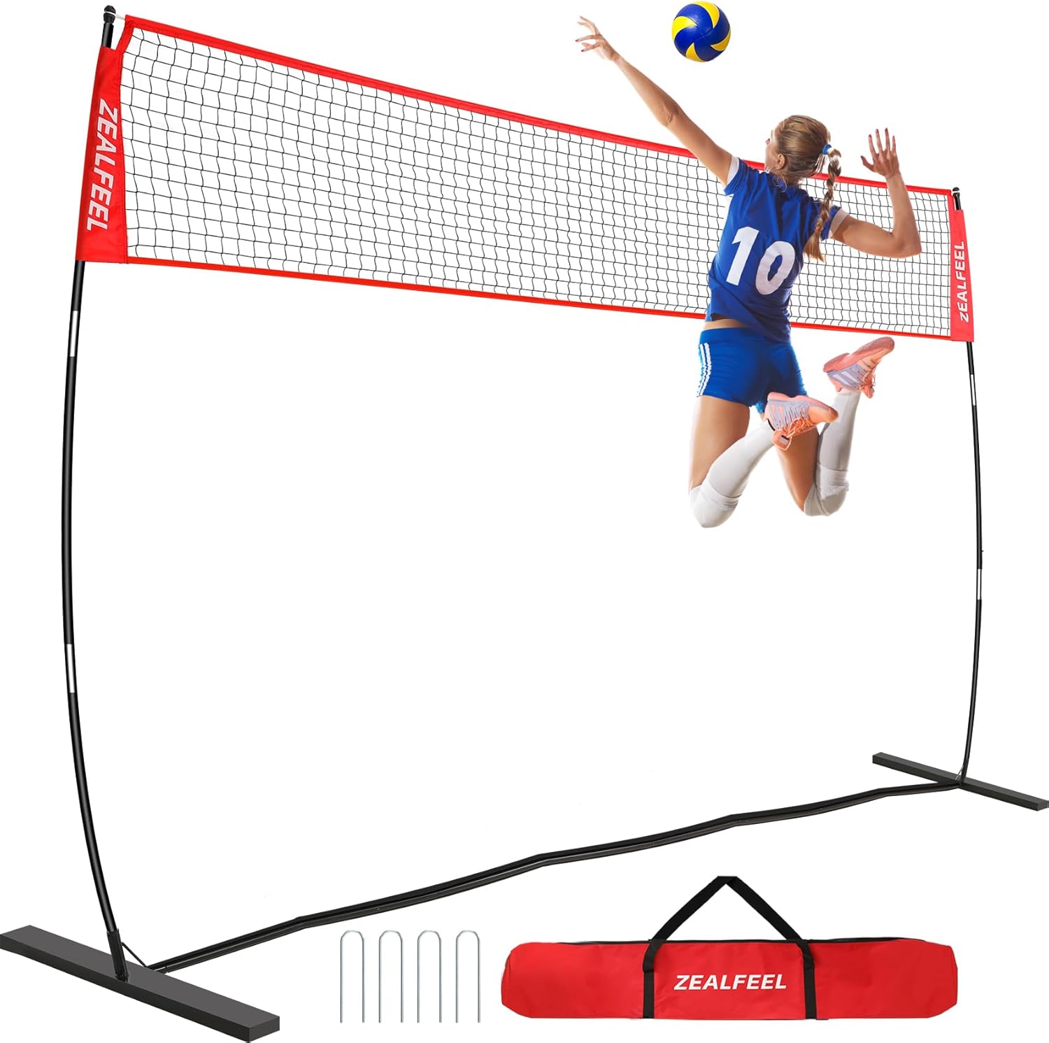 12FT Volleyball Net with 3-Level Adjustable Height