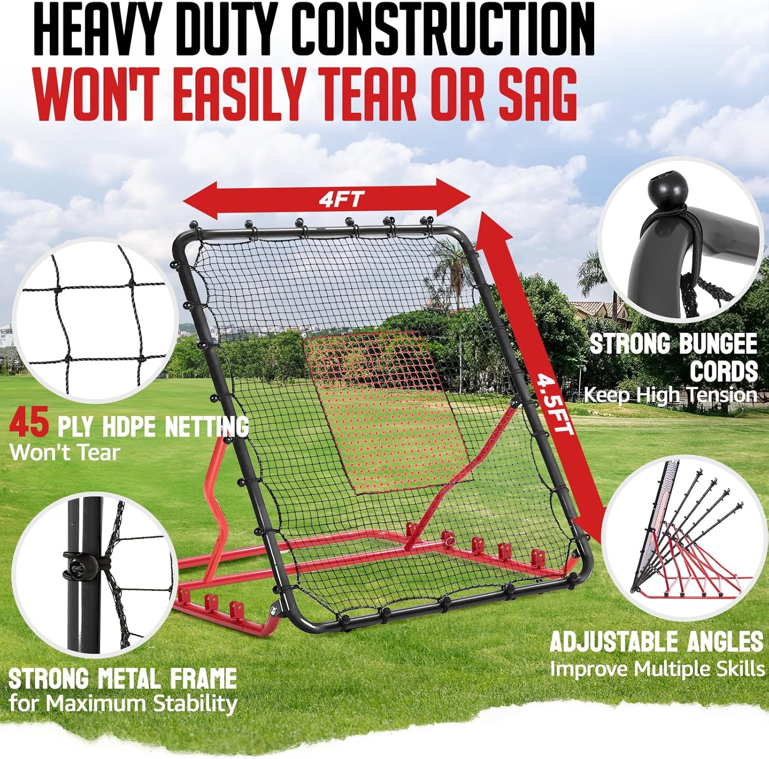 4x4.5FT Baseball Rebounder Net