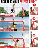 12FT Volleyball Net with 3-Level Adjustable Height