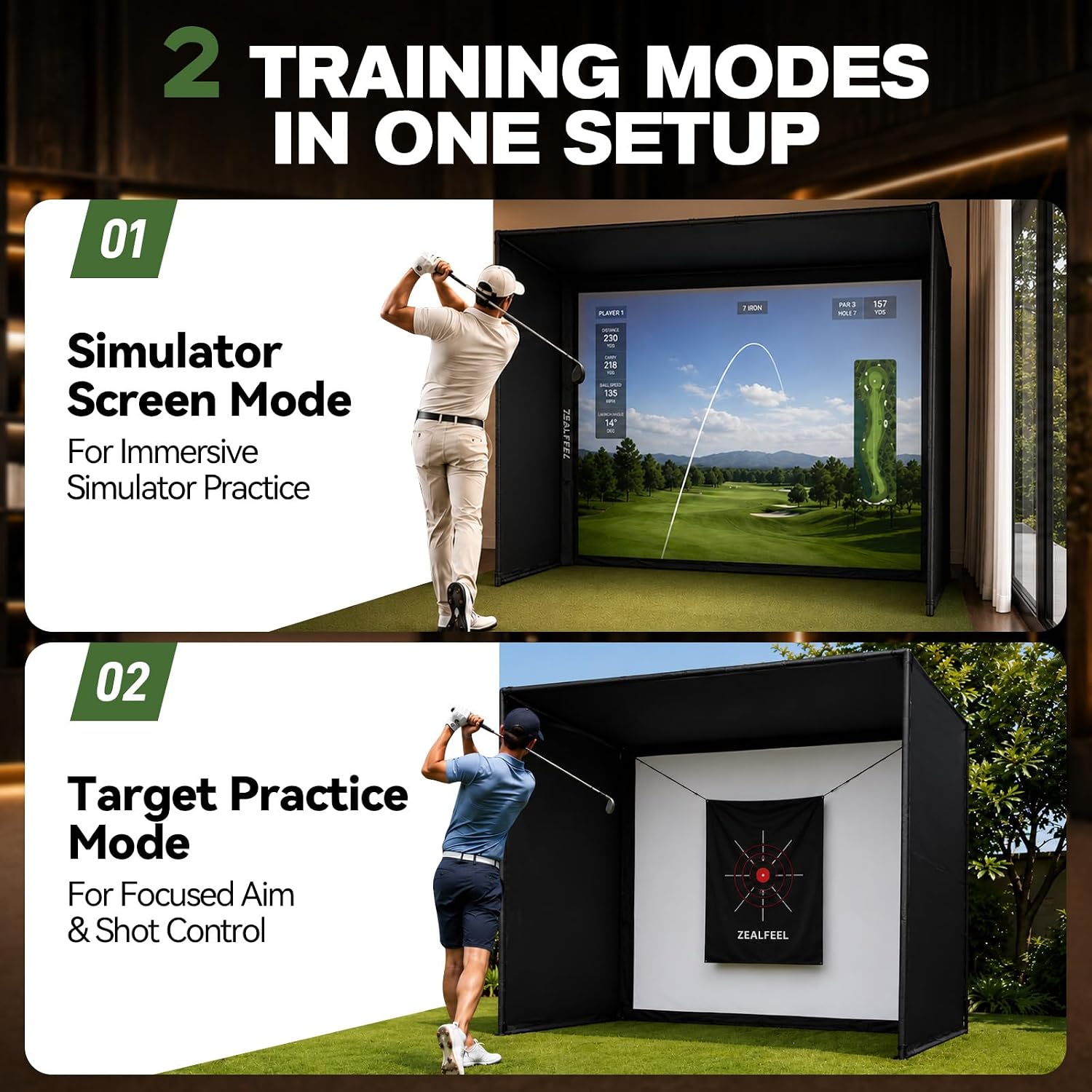 Golf Simulator Enclosure 12×9FT Golf Net