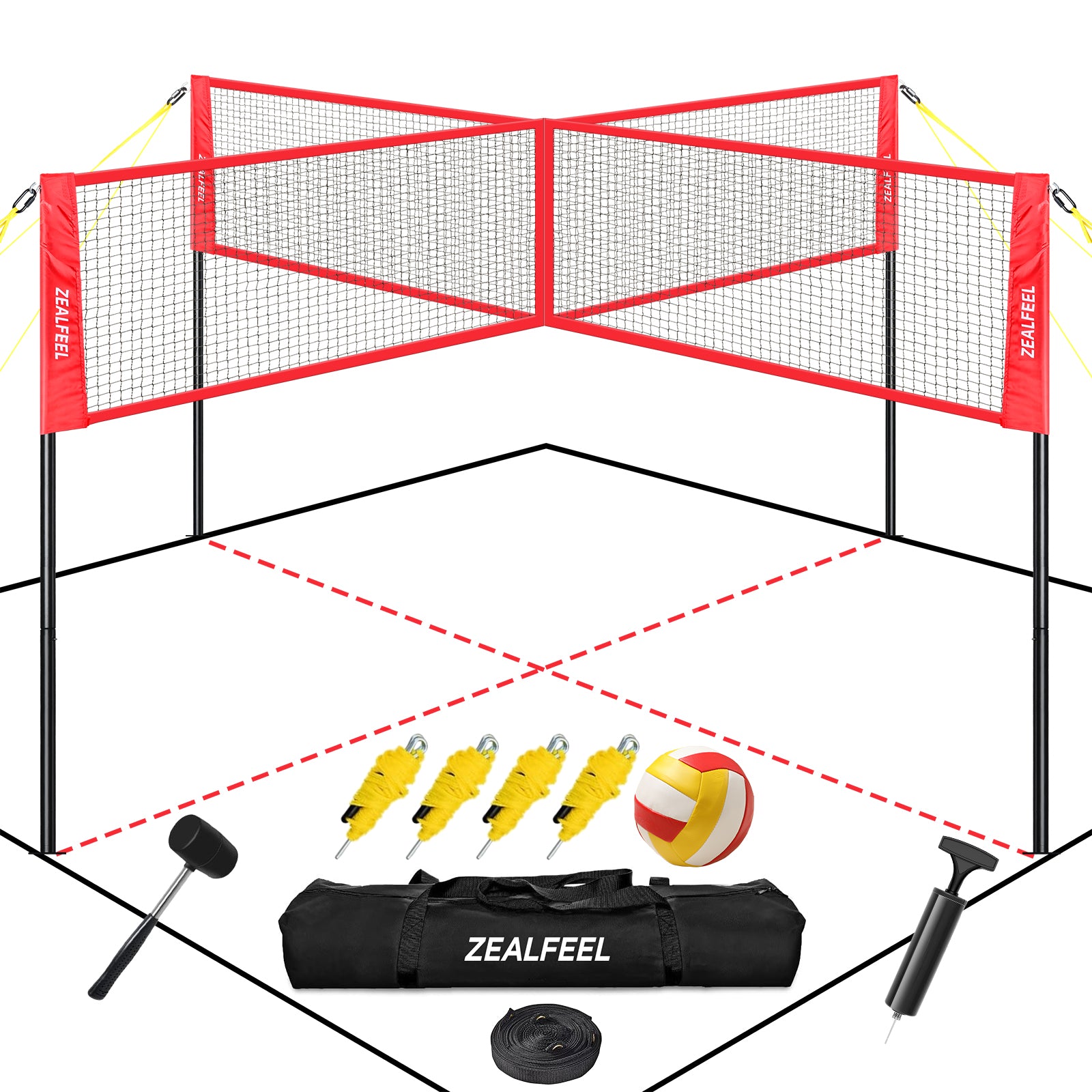 4 Square Volleyball Game Set