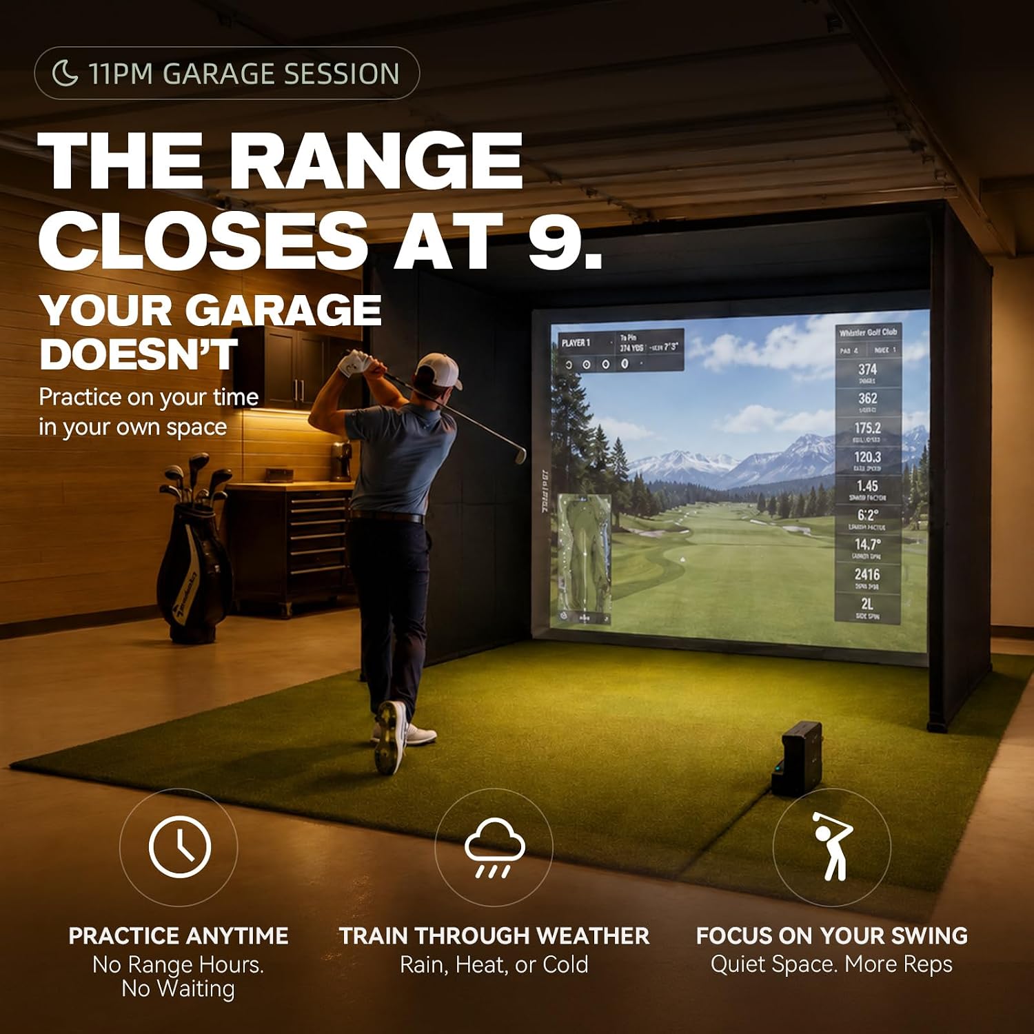 Golf Simulator Enclosure 12×9FT Golf Net