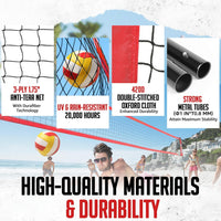 12FT Volleyball Net with 3-Level Adjustable Height