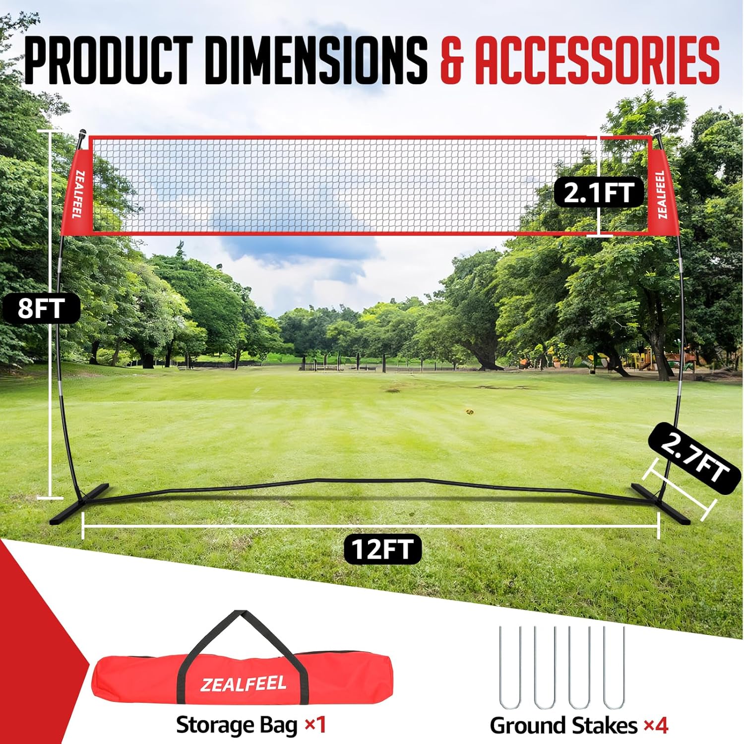 12FT Volleyball Net – ZEALFEEL