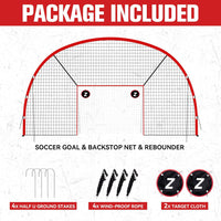 3-in-1 Soccer Goal with Backstop Net