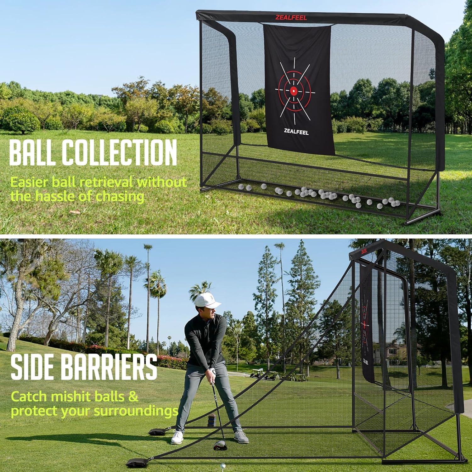 10x7FT Golf Net with Side Barriers