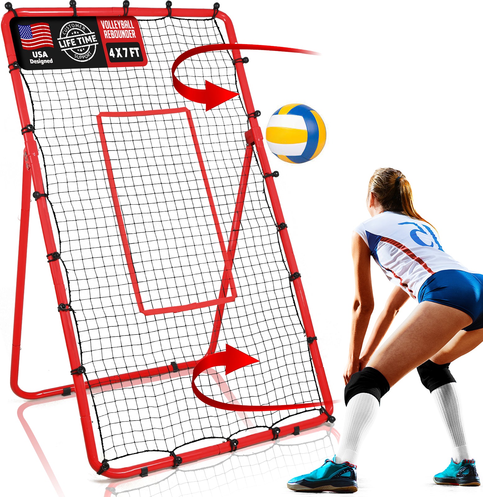 4x7 FT Volleyball Rebounder Net